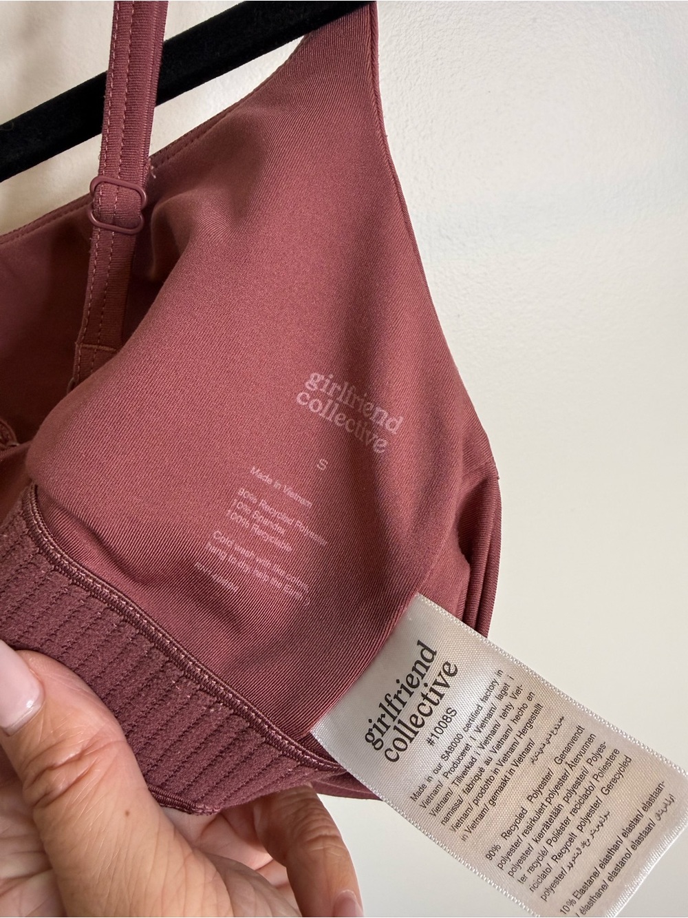 girlfriend collective Dusty Mauve Seamless Bra size small - Picture 5 of 5
